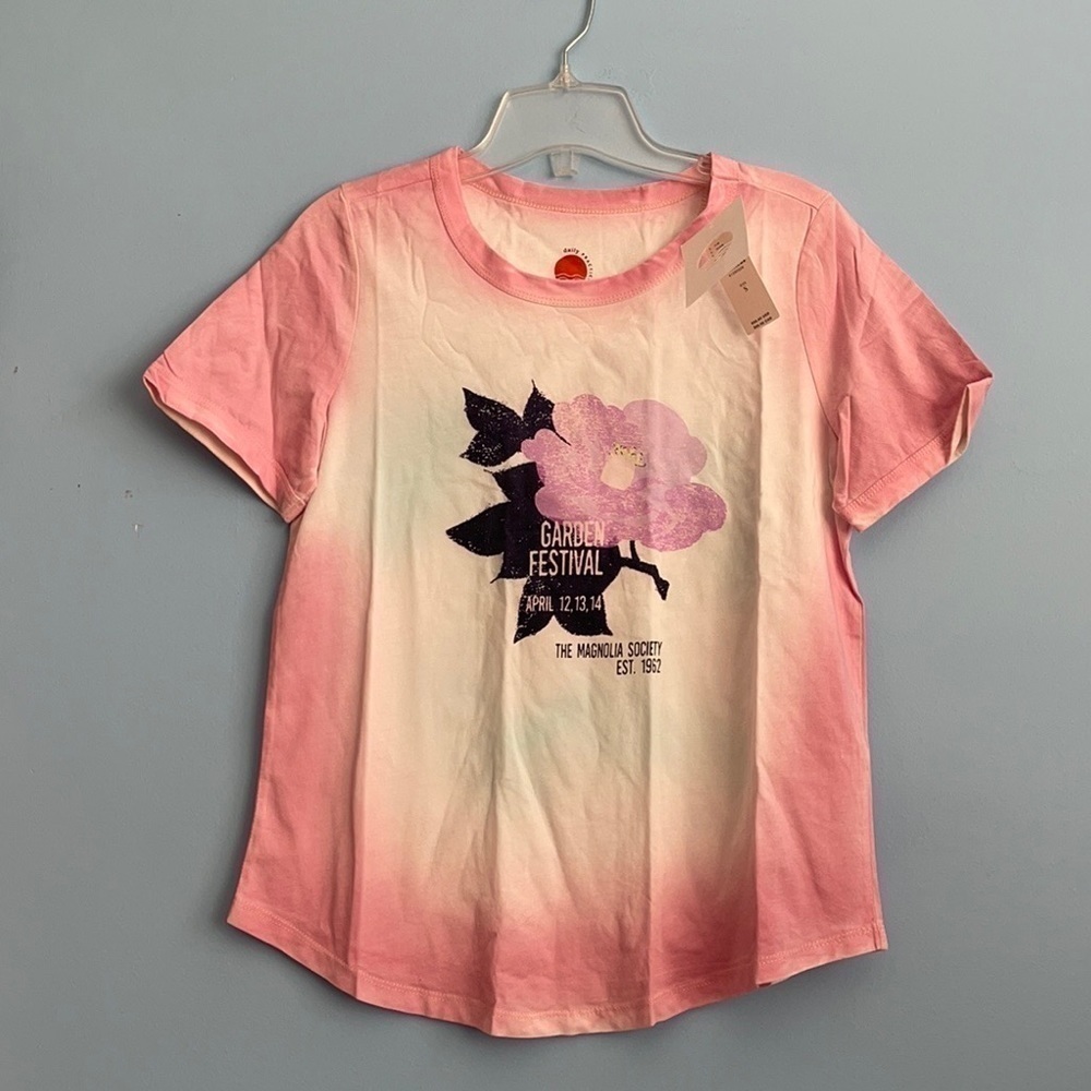 NEW Anthropologie Pink Floral Graphic T-shirt US S
